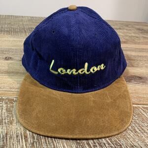 Vintage City Of London Snapback Trucker Corduroy Hat Cap England UK